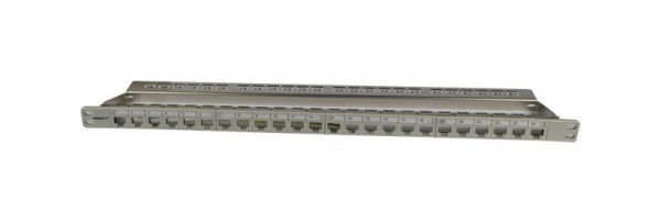 Keystone, Modulträger, 19&quot;Patchpanel für 24xTP-Modul, 0.5HE, Lichtgrau