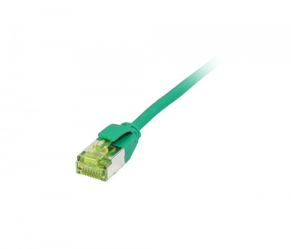 Patchkabel RJ45, CAT6A 500Mhz, 1.0m, grün, U/FTP, slimline rund d=3,8mm, TPE/LSZH(Superflex), AWG32,