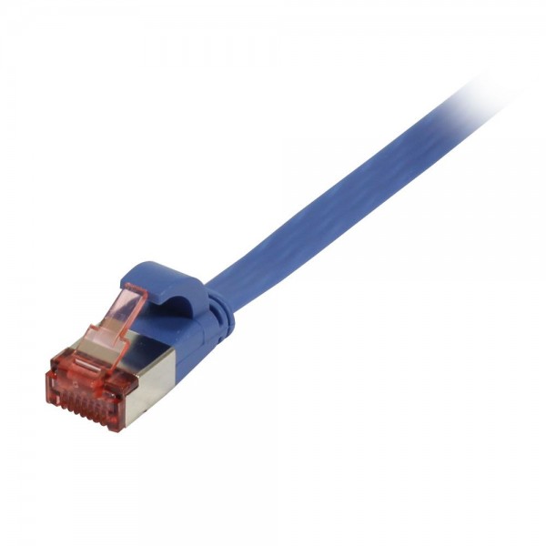 Patchkabel RJ45, CAT6 250Mhz,10m blau, FTP(U/FTP), TPE(Superflex), Flach, Synergy 21,