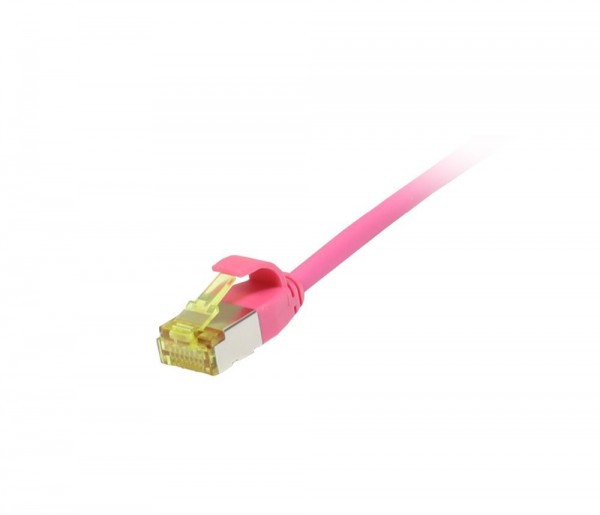 Patchkabel RJ45, CAT6A 500Mhz, 7.5m, magenta, U/FTP, slimline rund d=3,8mm, TPE/LSZH(Superflex), AWG