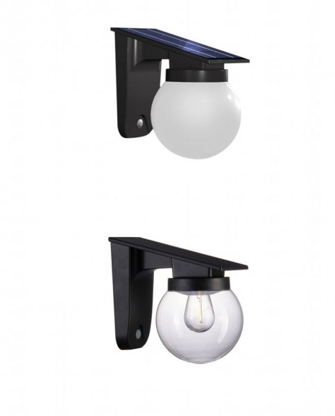 Synergy 21 LED Wand Akku Solar Lampe - Ball milky -