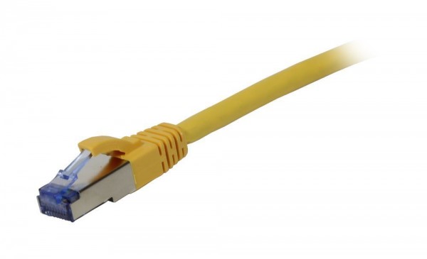 Patchkabel RJ45, CAT6A 500Mhz, 0.25m, gelb, S-STP(S/FTP), AWG26, LSZH, Synergy 21