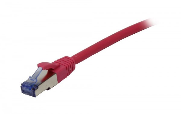 Patchkabel RJ45, CAT6A 500Mhz,15m, pink, S-STP(S/FTP), Komponent getestet(GHMT certified), AWG26, S