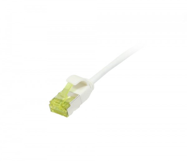 Patchkabel RJ45, CAT6A 500Mhz, 2m, weiss, U/FTP, slimline rund d=3,8mm, TPE/LSZH(Superflex), AWG32,