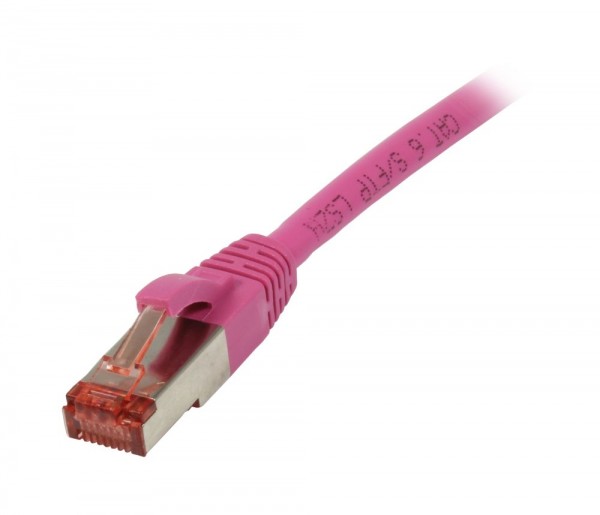 Patchkabel RJ45, CAT6 250Mhz, 1.0m Magenta, S-STP(S/FTP), LSZH, Synergy 21,