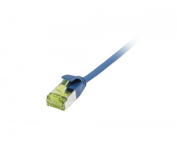 Patchkabel RJ45, CAT6A 500Mhz, 0.5m, blau, U/FTP, slimline rund d=3,8mm, TPE/LSZH(Superflex), AWG32,