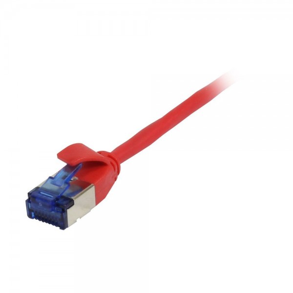 Patchkabel RJ45, CAT6A 500Mhz, 0.15m, rot, U/FTP, slimline rund d=3,8mm, TPE/LSZH(Superflex), AWG32,