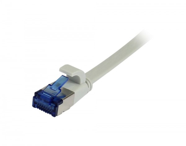 Patchkabel RJ45, CAT6A 500Mhz, 0.25m, grau, U/FTP, flach, TPE(Superflex), AWG32, Synergy 21