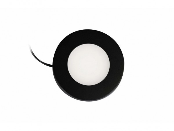 Synergy 21 Downlight Round / 4000K Schwarz / 12V / 76Ø x 10mm Möbelleuchte mit AMP Stecker