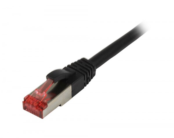 Patchkabel RJ45, CAT6 250Mhz, 0.15m schwarz, S-STP(S/FTP), LSZH, Synergy 21,