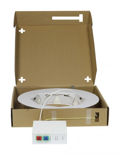 FTTH Compact Box vorkonfektioniert, 2xSC/APC -&gt; open End, 60m, 9/125u, G.657.A2, 2-Faser, OD=2,2mm