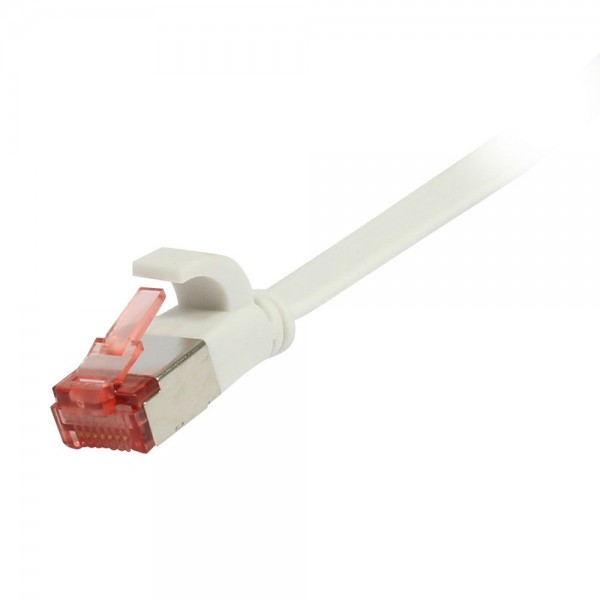 Patchkabel RJ45, CAT6 250Mhz, 0.5m weiss, FTP(U/FTP), TPE(Superflex), Flach, Synergy 21,