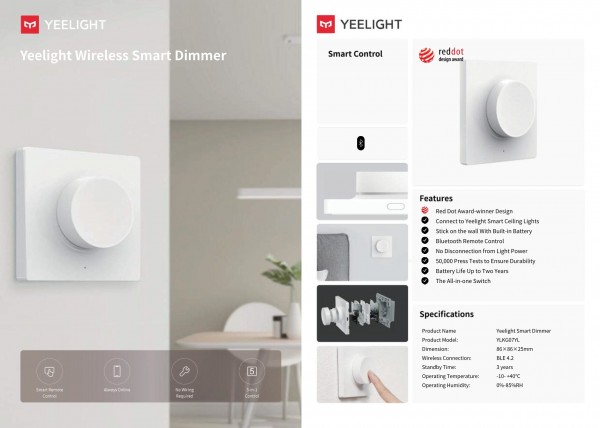 Yeelight Wireless Smart Dimmer  LED Produkt