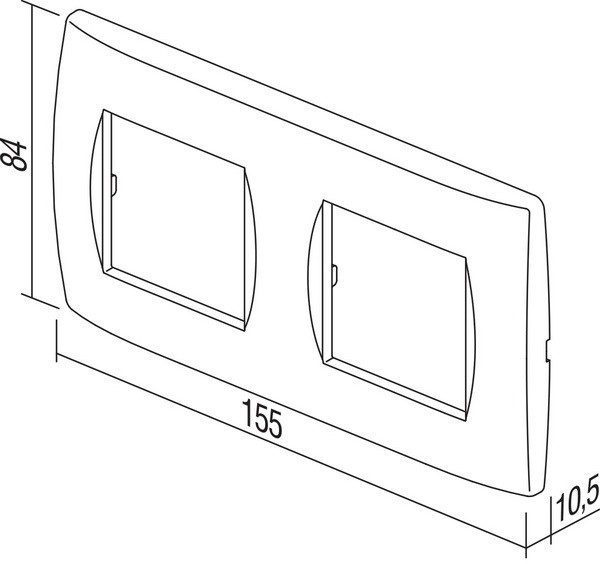 TEM Serie Modul Rahmen OS COVER PLATE SOFT2x2M ES