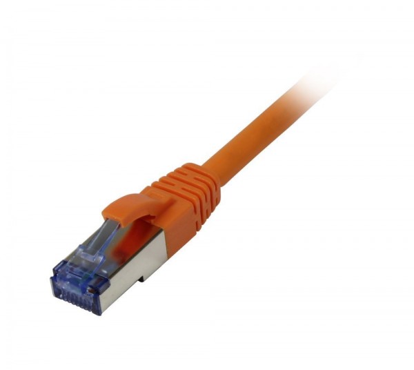 Patchkabel RJ45, CAT6A 500Mhz,10m, orange, S-STP(S/FTP), Komponent getestet(GHMT certified), AWG26,