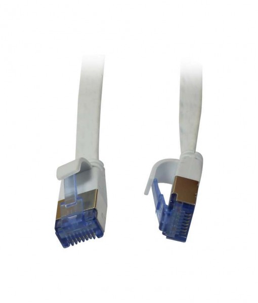 Patchkabel RJ45, CAT6A 500Mhz, 5m, weiss, U/FTP, flach, AWG32, Synergy 21