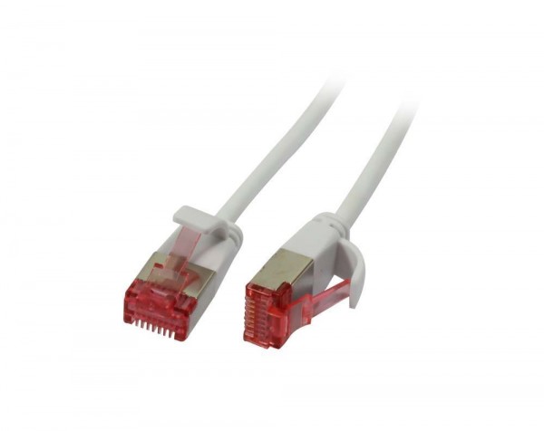 Patchkabel RJ45, CAT6 250Mhz,10m weiss, U/FTP, slimline rund d=3,6mm, Synergy 21