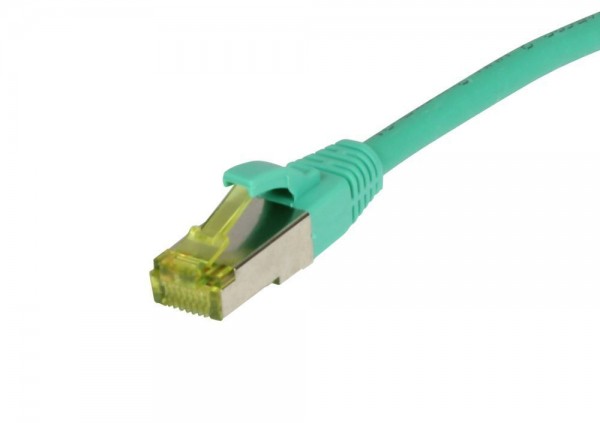 Patchkabel RJ45, CAT6A 500Mhz,30m, grün, S-STP(S/FTP), TPE/LSZH(Ultraflex), AWG26, mit CAT7 Rohkabel