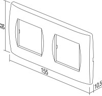 TEM Serie  Modul Rahmen OS COVER PLATE SOFT2x2M PW TEM Serie  Modul Rahmen OS COVER PLATE SOFT2x2M PW