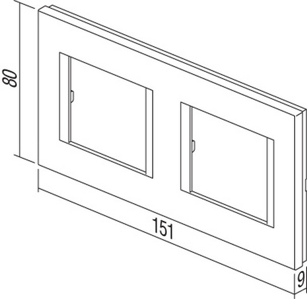 TEM Serie Modul Rahmen OL COVER PLATE LINE2x2M NB