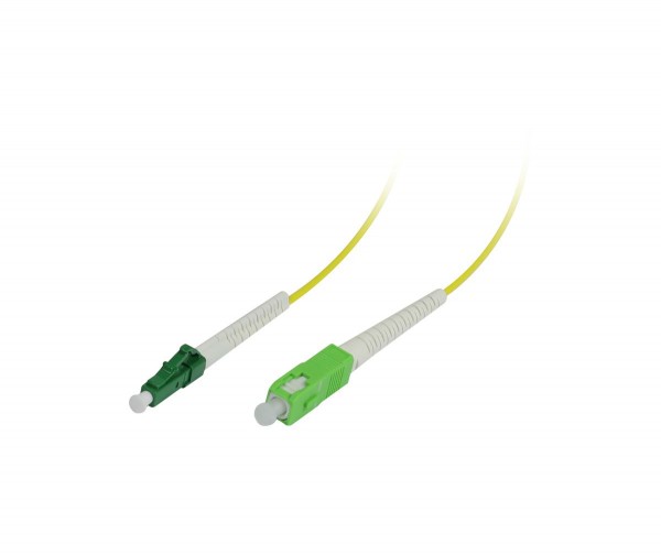 LWL-1-Faser-Patchk. 0.5mtr.LC(APC)-SC(APC), 9/125u, OS2, G657.A2, AD=2mm, flexible Knickschutztülle