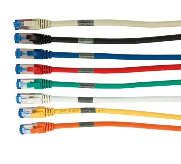 Patchkabel RJ45, CAT6A 500Mhz, 5m, grau, S-STP(S/FTP), AWG26, Synergy 21