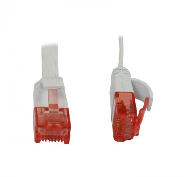 Patchkabel RJ45, CAT6 250Mhz, 0.5m weiss, UTP(U/UTP), PVC, Flach, Synergy 21,