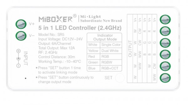 Synergy 21 LED Controller 5in1 RGB-CCT DC12~24V WiFi + 2.4G *Milight/Miboxer* Alexa Serie