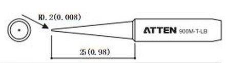 ATTEN T900-LB / Ersatzlötspitze 0,2mm spitz 25mm lang