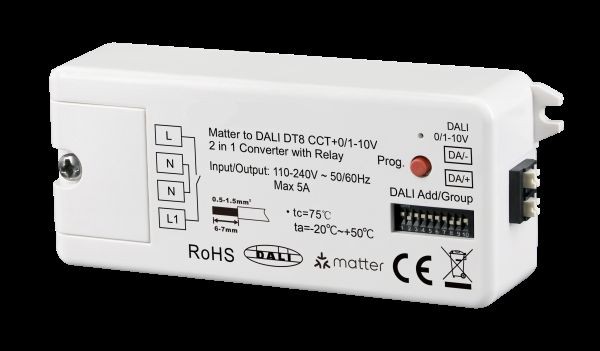 Synergy 21 LED Controller EOS 07 Matter Thread to DALI DT8 CCT+0/1-10V 2 in 1 Converter
