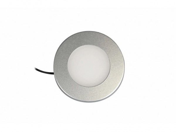 Synergy 21 Downlight Round / 3000K Silber / 12V / 76Ø x 10mm Möbelleuchte mit AMP Stecker