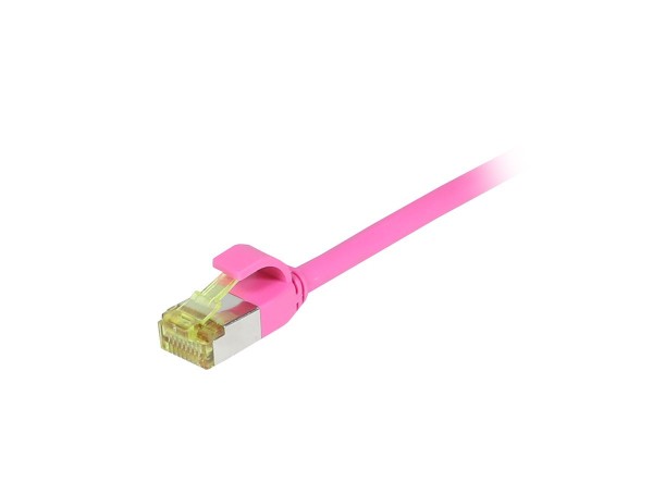 Patchkabel RJ45, CAT6A 500Mhz, 5m, magenta, S/FTP, slimline rund d=4,5mm, TPE/LSZH(Superflex), AWG28