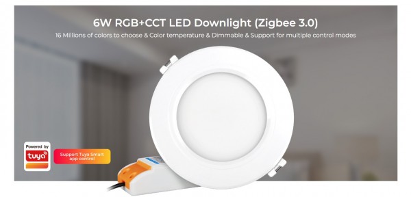MiBoxer FUT068ZR LED Panel Rund 6W RGB-WW (RGB-CCT) mit Zigbee 3.0 und 2,4G