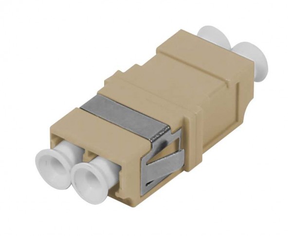 LWL-Kupplung, LC-Buchse/LC-Buchse, 50/125u Multimode OM2, beige, duplex, PVC, ohne Flansch, Synergy