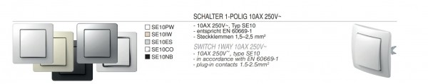 TEM Serie Ekonomik SWITCH 1WAY10AX 250V~ NB