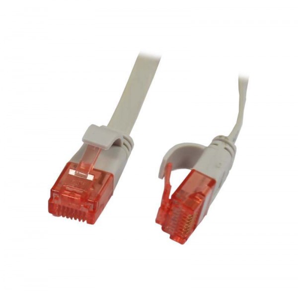 Patchkabel RJ45, CAT6 250Mhz, 2m grau, UTP(U/UTP), PVC, Flach, Synergy 21,