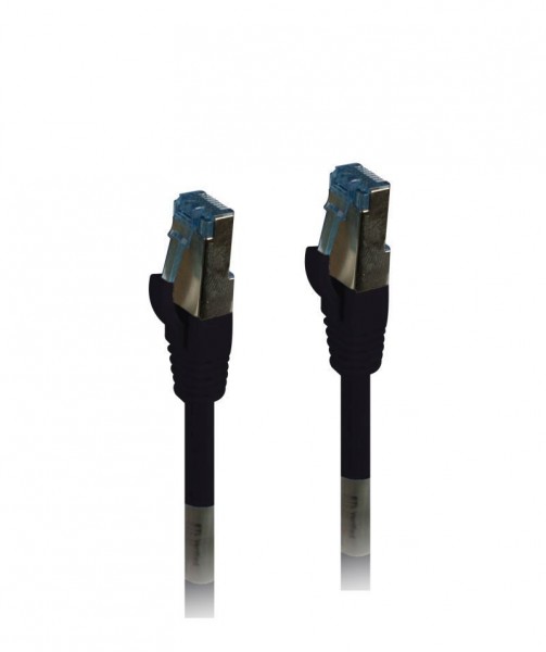Patchkabel RJ45, CAT6A 500Mhz,15m, schwarz, S-STP(S/FTP), PUR(Außen/Outdoor/Industrie), AWG26, Syner