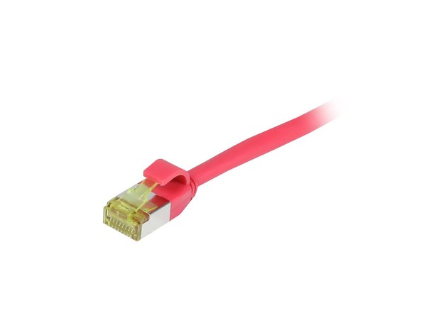Patchkabel RJ45, CAT6A 500Mhz, 0.15m, rot, S/FTP, slimline rund d=4,5mm, TPE/LSZH(Superflex), AWG28,