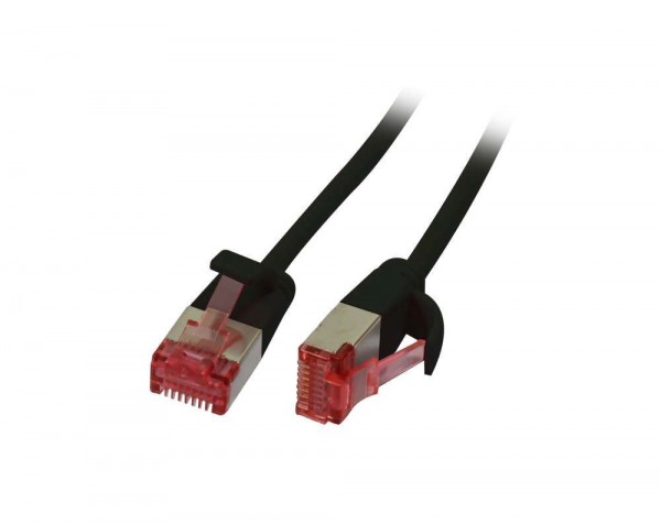 Patchkabel RJ45, CAT6 250Mhz, 5m schwarz, U/FTP, slimline rund d=3,6mm, Synergy 21