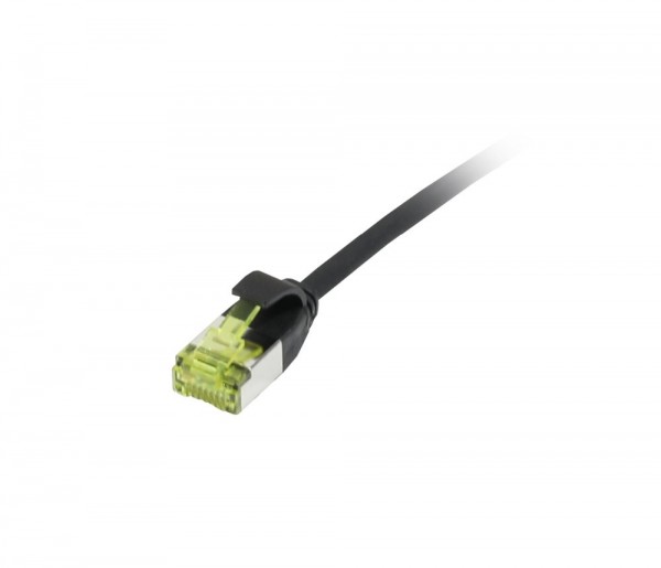 Patchkabel RJ45, CAT6A 500Mhz, 0.15m, schwarz, U/FTP, slimline rund d=3,8mm, TPE/LSZH(Superflex), A
