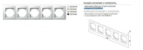 TEM Serie Ekonomik COVER PLATE EKONOMIK 4 HORIZNB