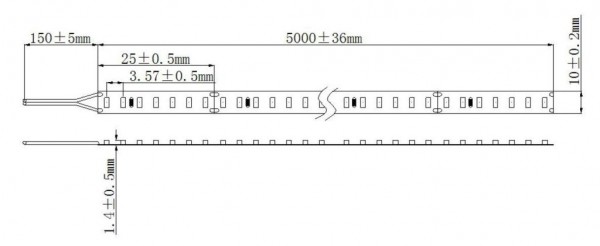Synergy 21 LED Flex Strip 2210 - 70 NW DC24V 24W IP20 CRI>90 *Sondermodell 1m*