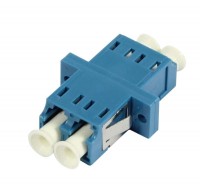 LWL-Kupplung, LC-Buchse/LC-Buchse,  9/125u Singlemode OS2, blau, duplex, PVC, Keramikhülse, mit Flan LWL-Kupplung, LC-Buchse/LC-Buchse,  9/125u Singlemode OS2, blau, duplex, PVC, Keramikhülse, mit Flan