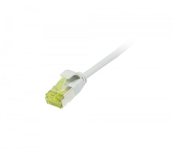 Patchkabel RJ45, CAT6A 500Mhz, 0.15m, grau, U/FTP, slimline rund d=3,8mm, TPE/LSZH(Superflex), AWG32