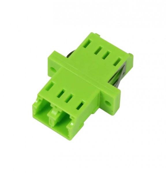 LWL-Kupplung, LC-Buchse/LC-Buchse, 50/125u Multimode OM5, lime Green, duplex, PVC, mit Flansch, Syne