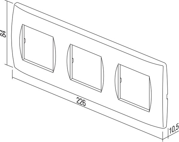 TEM Serie Modul Rahmen OS COVER PLATE SOFT3x2M PW