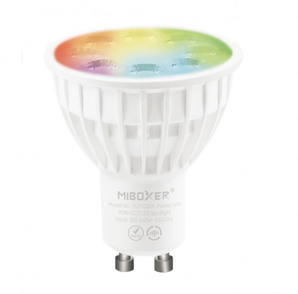 MiBoxer FUT103 LED Retrofit GU10 4W RGB-WW (RGB-CCT) Spot 2.4G