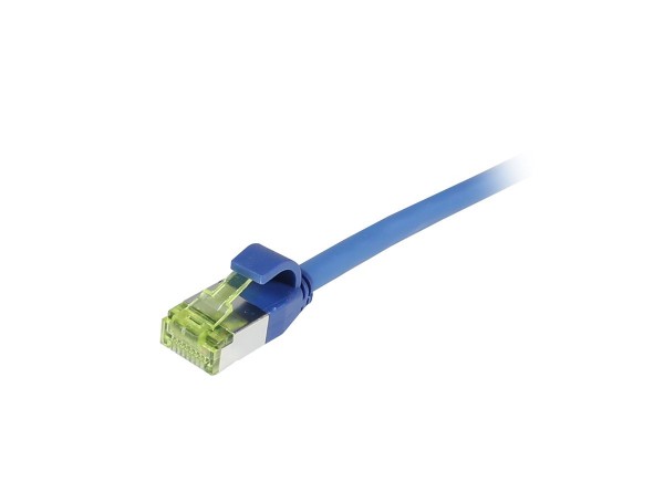 Patchkabel RJ45, CAT6A 500Mhz, 1.5m, blau, S/FTP, slimline rund d=4,5mm, TPE/LSZH(Superflex), AWG28,