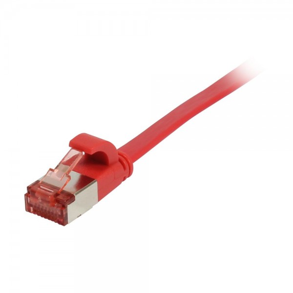 Patchkabel RJ45, CAT6 250Mhz, 0.25m rot, FTP(U/FTP), TPE(Superflex), Flach, Synergy 21,