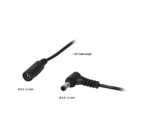 ALLNET Ersatznetzteil zbh. Hohlbuchse -&gt; Hohlstecker Adapterkabel Verlängerung 5,5mm x 2,1mm -&gt; 5,5m